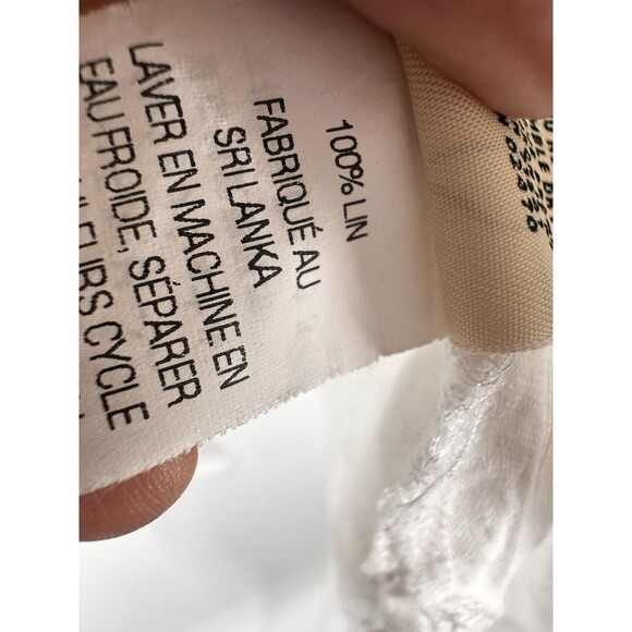 LL Bean Linen Tunic Top 3X Pleated Button Long Sleeves Resort Cruise 100% Linen - Picture 12 of 12